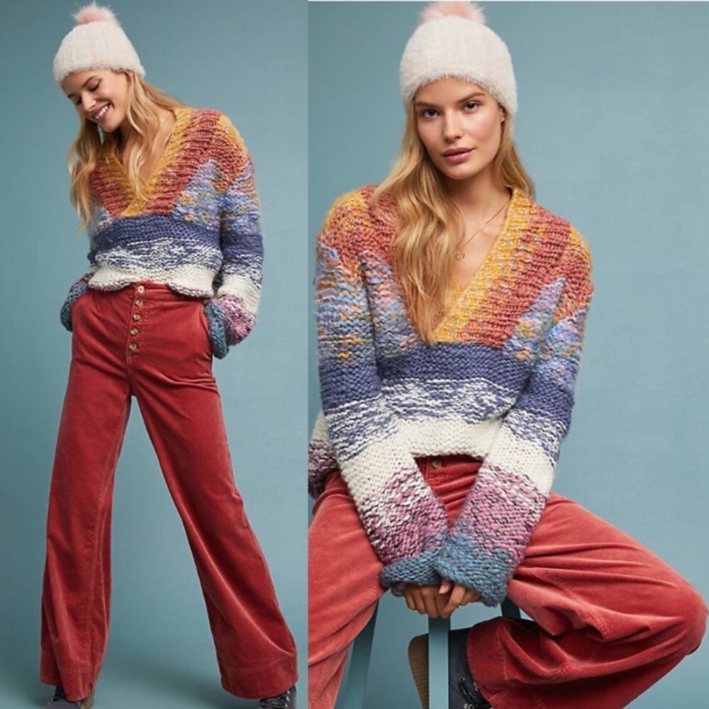 Anthropologie On Snow Alpine Knitted Sweater